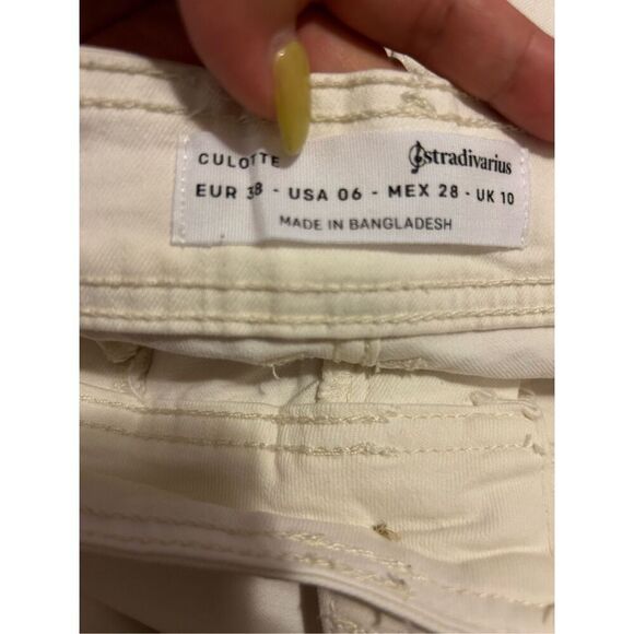 Stradivarius Culotte High-rise Wide Leg Ankle Jeans sz 28 / 6 raw hem 90's - Picture 7 of 7